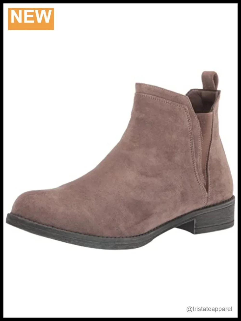 Women's Ankle Bootie with Zip Closure, Microfiber Upper, TPR Sole